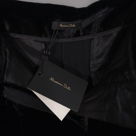 NWT MASSIMO DUTTI Women SILK MULBERRY Blend Velvet Trousers 5093/692/800 Size 8 - Picture 5 of 16